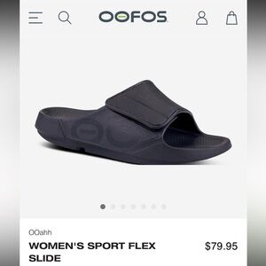 OOFOS Women's Black Slide Sandals